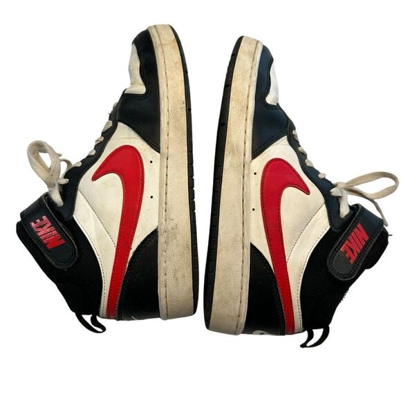 Nike Court Borough Mid 2 White Blue University Red sneakers laced Velcro 6.5 / 8 - Picture 3 of 7